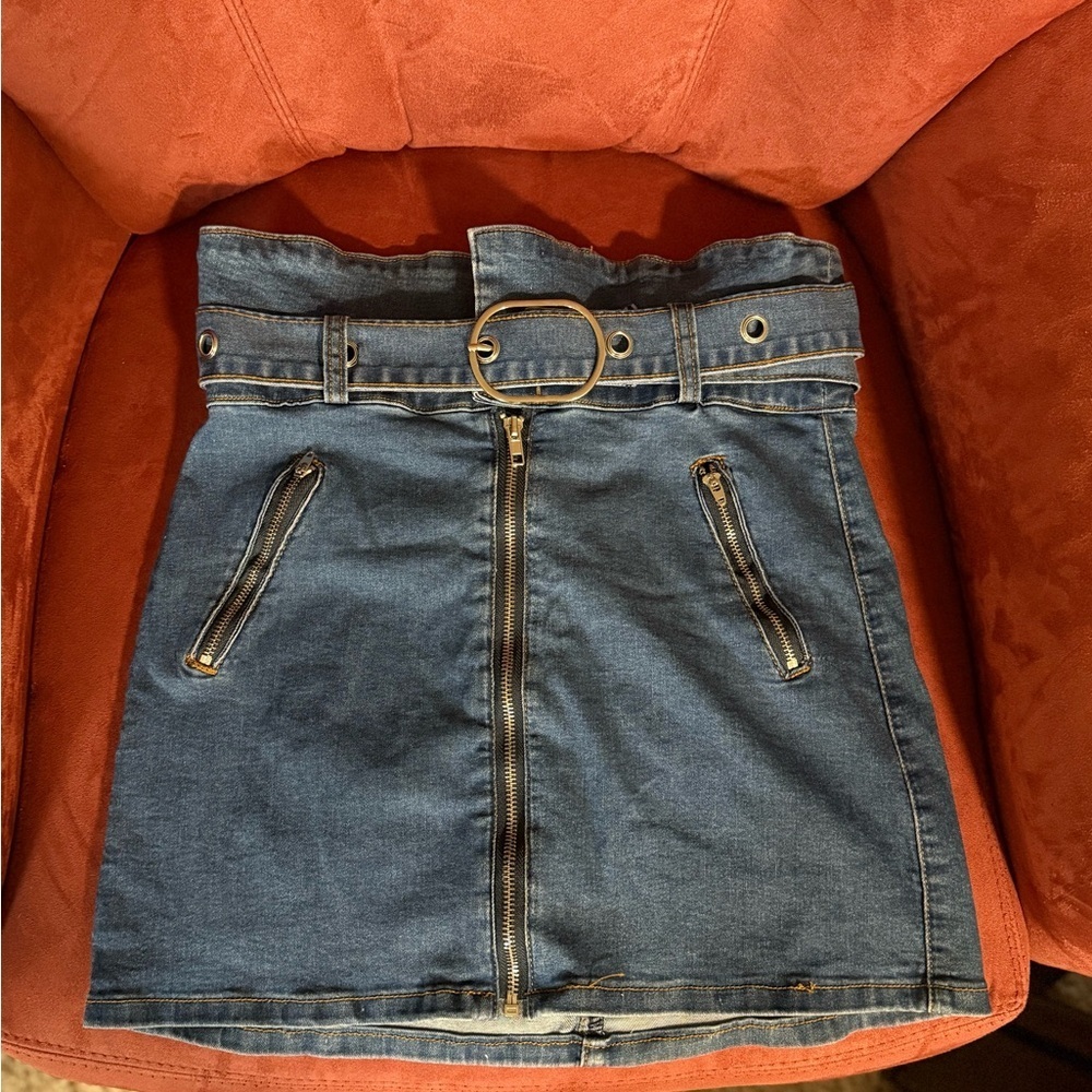 American Bazi Blue Mini Skirt